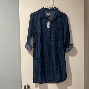 Dark blue chambray shirt dress